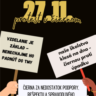 Školstvo v smútku – Protest v čiernom