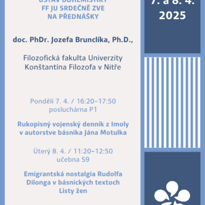 Prednášky doc. PhDr. Jozefa Brunclíka, PhD., na Jihočeskej univerzite v Českých Budějoviciach