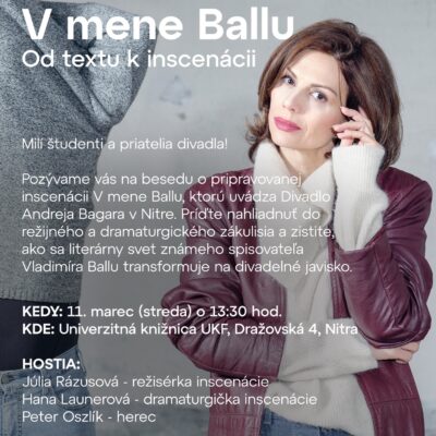 Pozvánka na besedy o pripravovaných inscenáciách DAB