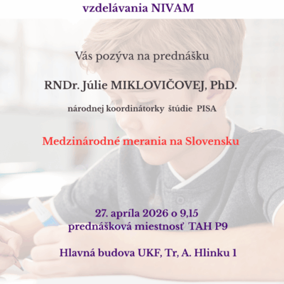 Prednáška RNDr. Júlie Miklovičovej, PhD.