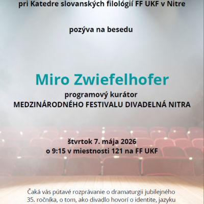 Klub editorov pozýva: Beseda s Mirom Zwiefelhoferom